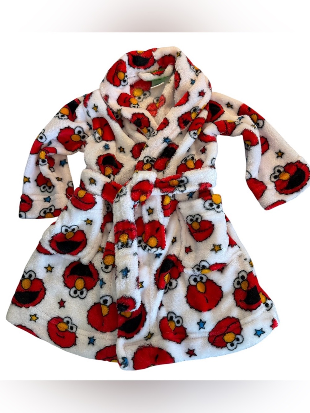 Sesame Street ❤️ Elmo Plush Bath Robe 2T Toddler Cozy Fleece Pajama Robe - Picture 7 of 7